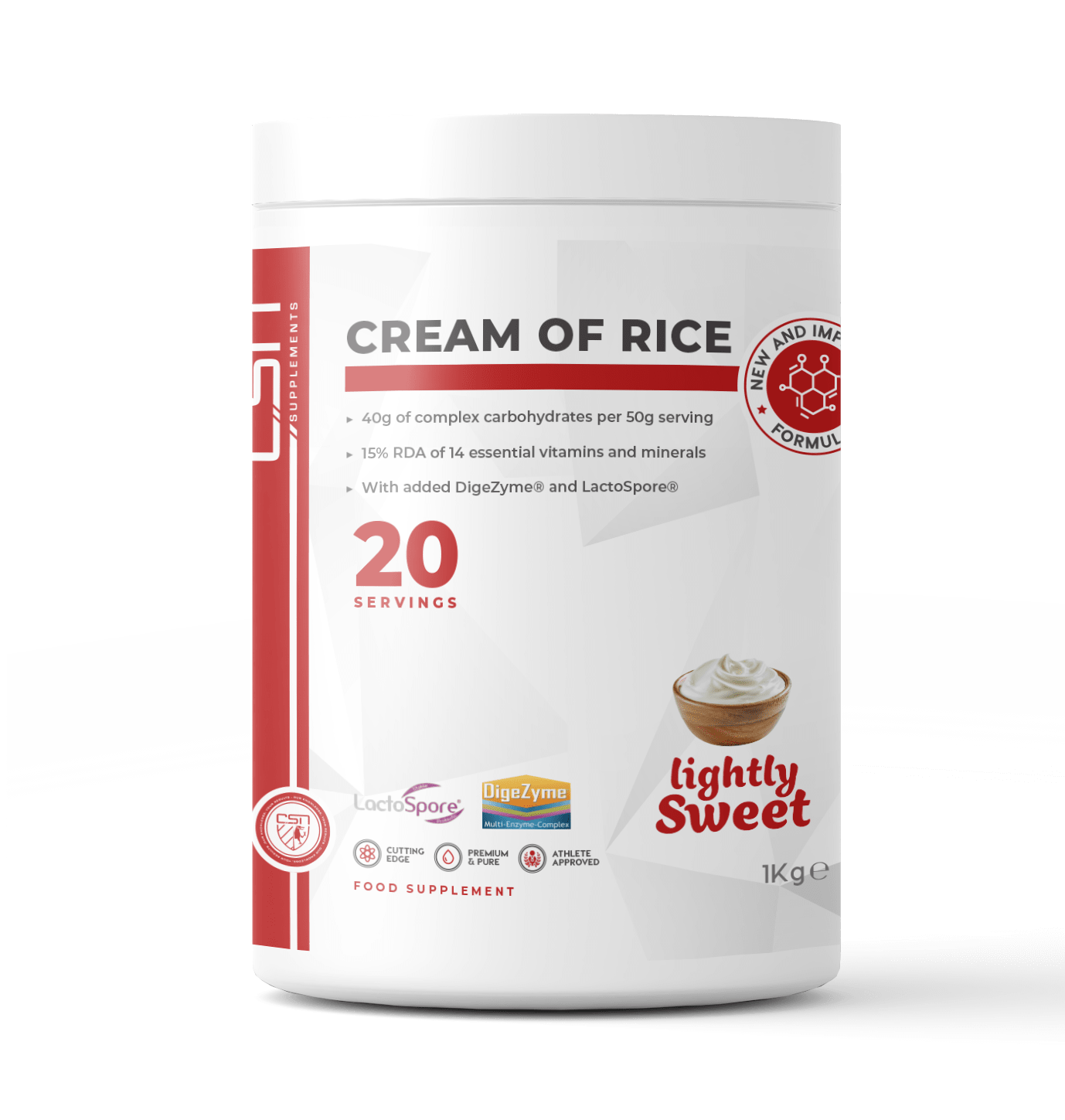 CSN Supps Cream of Rice Lightly Sweet 1kg / 2.5kg / 5kg CSN